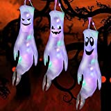 43" Halloween Ghost Windsocks Light Hanging Decorations - Flag Wind Socks Halloween Ghost Decors Outdoor for Home Yard Outdoor Decor Party Supplies(3 Pcs)