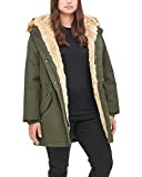 Levi's Women's Faux Fur Lined Hooded Parka Jacket(Standard and Plus Size), Olive, 3X