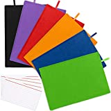 Book Covers Stretchable for All-Size Textbooks - Ruled Lined Index Card Included-9x11 Inch Colorful Stretchy Sock Protector-6 Pcs Easy to Put On Stretch Fabric Covers Dustproof Waterproof Windproof