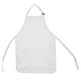 Apron Commercial Restaurant Home Bib Spun Poly Cotton Kitchen Aprons (2 Pockets) in White