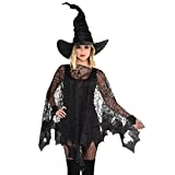 amscan Black Enchanted Web Poncho Adult Size 1 Pc