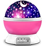 Star Projector, MOKOQI Night Light Lamp Fun Gifts for 1-4-6-14 Year Old Girls and Boys Rotating Star Sky Moon Light Projector for Kids Bedroom Decor -Pink