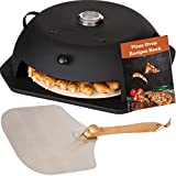 Geras Outdoor Pizza Oven for Grill Kit - Portable Pizza Oven For Outside with Pizza Stone, Pizza Peel and Thermometer  Home Backyard Pizza Maker for Most 18" Charcoal Grill, Gas Grill and Propane