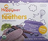 Happy Family Baby Gentle Teethers Organic Teething Wafers , 0.14 Ounce Packets (Box of 12) Soothing Rice Cookies for Teething Babies Dissolves Easily Gluten Free No Artificial Flavor