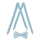 Suspender & Bow Tie Set (Adult, Light Blue)