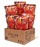 Stellar Pretzel Braids Sweet & Sparky seasoned pretzels - 5oz 6 count multi pack for the whole family - Non-GMO Project Verified, Vegan, Kosher, Peanut Free, Women-Owned, Sweet and Savory Taste, Crunchy Buffalo style seasoned Pretzel Braids, Perfect for Dipping and Snacks, Zero Cholesterol Snack Food