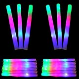 SEEROOTOYS Light up Foam Sticks 24pcs LED Foam Sticks Glow Batons with 3 Modes Flashing Effect for Party, Concert and Event