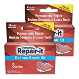 Dentemp Repair Kit - Repair-It Advanced Formula Denture Repair Kit (Pack of 2) - Denture Repair Kit Repairs Broken Dentures - Denture Repair to Mend Cracks & Replace Loose Teeth