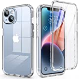Switdo Compatible with iPhone 14 Case Clear with Built-in Screen Protector&Camera Lens Protector,Transparent Shockproof Cover Full Body Protective Phone Case for iPhone 14 6.1 inch,Clear