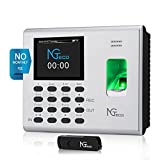 Time Clock - Fingerprint Time Clocks for Employees Small Business with Battery, WiFi Office Terminal Automatic Punch in and Out Time Card Machine with App for iOS Android (0 Monthly Fees)