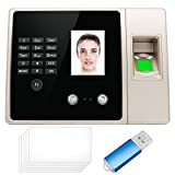 Time Clocks for Small Business,Clock in and Out Machine for Employees,Work Attendance Machine with Face Recognition,Fingerprint Scan,ID Card,PIN Punching in One,Offline Intelligent Time Card Machine