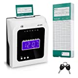 YBNGUAA Thermal Time Clock - Calculating Time Clock for Small Business, 2 Security Keys + 50 Time Cards, No Ink Ribbons or