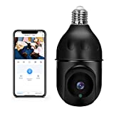 WOOLINK 3MP Wireless WiFi Light Bulb Security Camera 2.4GHz Smart Home Dome Security Cameras Night Vision Alarm Motion Detection Indoor/Outdoor