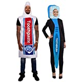 Couples Costumes - Toothbrush and Toothpaste Costume - 2 Pc Set - Halloween Dress Up - Funny Costumes Tigerdoe