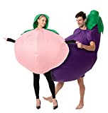 Spooktacular Creations Adult Peach and Eggplant Couple Inflatable Halloween Costume - Adult One Size