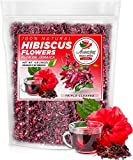 Hibiscus Flowers 1lb (16oz)  All Natural, Triple Cleaned - Whole Soft Flowers and Petals - Flor de Jamaica. Great for Hot or Iced Tea and Agua Fresca. By Amazing Chiles and Spices