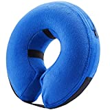 BENCMATE Protective Inflatable Collar for Dogs and Cats - Soft Pet Recovery Collar Does Not Block Vision E-Collar (Large, Blue)
