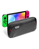 tomtoc Carrying Case for Nintendo Switch OLED Model & Original Nintendo Switch, Portable Storage Travel Bag Ultra Slim Soft Pouch with 20 Game Card Slots and Accessory Pocket