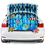 WATINC 39Pcs Trunk or Treat Ocean Theme Sea Animal Car Decoration Kit Under The Sea Birthday Party Favors Decor Supplies with Blue Latex Balloons Crepe Paper Streamers for Garage Archway Outdoor
