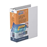 QuickFit Heavy-Duty Junior View 3-Ring Binder, Round Ring, 8 1/2 Inches by 5 1/2 Inches, White, Round Ring, (85130)