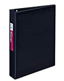 Avery Mini Durable 3 Ring Binder, 1" Round Rings, Holds 5-1/2" x 8-1/2" Paper, Spine ID Label Holder, 1 Black Binder (27257)