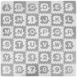 Lawei 36 Pieces Baby Puzzle Play Mat - 12 x 12 Inch Alphabet Numbers EVA Foam Playmat Interlocking Foam Floor Tiles for Crawling Baby, Infant, Toddlers, Kids, Gym Workout