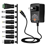 Belker 36W Universal 3V 4.5V 5V 6V 7.5V 9V 12V AC DC Adapter Power Supply for LCD LED Light Strip Router HUB Speaker Smart Phone TV Box 1A 1.5A 2A 2.5A 3A 3000mA Amp Max.