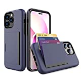 iPhone 14 Pro Case, Erudite Case iPhone 14 Pro Cell Phone Wallet Case Cover Credit Card Holder Best Protective Soft Slim Hybrid TPU Hard Durable No Scratch Shockproof for iPhone 14 Pro 6.1 Inch (Blue)