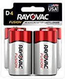 Rayovac D Batteries, Fusion Premium D Cell Battery Alkaline, 4 Count