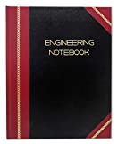 BookFactory Professional Engineering Notebook - 96 Pages (Quad Ruled - .25" Engineering Grid), 8" x 10", Engineering Lab Notebook, Black and Burgundy Cover, Smyth Sewn Hardbound (EPRIL-096-SGS-LKMST4)