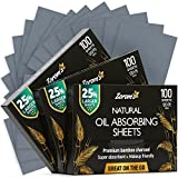 Natural Blotting Paper for Oily Skin with Bamboo Charcoal - 25% Larger - 3pk/300 Oil Blotting Sheets for Face - Makeup Friendly - Easy To Grab One