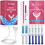 PDOO Teeth Whitening Kit with LED Light for Sensitive Teeth Fast Results for Teeth Whitening at Home-Carbamide Peroxide Teeth Whitening Gel Helps Remove All Kinds of Stain