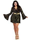 Dreamgirl womens Disco Babe Adult Costume, Black/Gold, 2X US