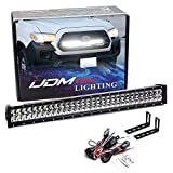 iJDMTOY Behind Grille 30-Inch LED Light Bar Kit Compatible with 2016-23 Toyota Tacoma, Includes (1) 180W High Power LED Lightbar, Under Hood Mounting Brackets & On/Off Switch Wiring Kit