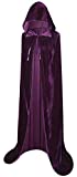 BIGXIAN Extra Long Hooded Velvet Cloak Halloween Christmas Fancy Cape Various Colors purple