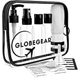 GLOBEGEAR Travel Bottles for Toiletries Containers & TSA Approved Toiletry Bag for Airplane Travel Essentials Vacation Cruise Accessories Must Haves (Model GG1)