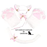 Cat Cosplay Costume Kitten Tail Ears Collar Paws Gloves Anime Gothic Set