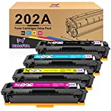 HaloFox Compatible Toner Cartridge Replacement for HP 202A 202X CF500A m281fdw HP Color Laserjet Pro MFP M281fdw M281cdw M254dw M281 M281fdn M254 Toner Printer (Black Cyan Yellow Magenta, 4-Pack)