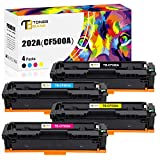 Toner Bank Compatible Toner Cartridge Replacement for HP 202A CF500A 202X CF500X M281fdw HP Color Pro MFP M281fdw M281cdw M254dw M281fdn M281 M254 202 Printer Ink (Black Cyan Yellow Magenta, 4-Pack)