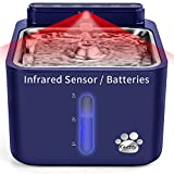 Wireless & Rechargeable Battery Operated Cat Water Fountain, Kastty 108oz/3.2L Larger Quiet Automatic Cat Fountain with Smart 3 Flow Modes+Foodgrade 304 Stainless Steel Dish for Pets Inside or Outdoor