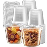 {5 oz - 200 Sets} Clear Diposable Plastic Portion Cups With Lids, Small Mini Containers For Portion Controll, Jello Shots, Meal Prep, Sauce Cups, Slime, Condiments, Medicine, Dressings, Crafts, Disposable Souffle Cups & Much more