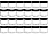 Tosnail 24 Pack 5 oz Clear Plastic Jars with Black Lids, Leak-Proof Round Food Safe Storage Container Can for Kitchen Use, Beauty Products, Spices and More