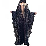 Beach Cover Up Boho Lace Kimono Plus Size Bikini Robe Swimsuit Bathing Suit for Women Solid Color Black