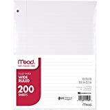 Mead Loose Leaf Paper, Notebook Paper, Wide Ruled Filler Paper, Standard, 8 x 10.5, 200 Sheets (15200),White