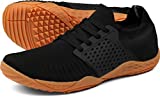 WHITIN Men's Trail Running Shoes Minimalist Barefoot 5 Five Fingers Wide Width Size 13 Toe Box Gym Workout Fitness Low Zero Drop Male Yoga Zumba Comfortable Pilates Heel Black Gum 46