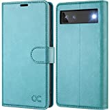 OCASE Compatible with Google Pixel 6A Wallet Case, PU Leather Flip Folio Case with Card Holders RFID Blocking Kickstand [Shockproof TPU Inner Shell] Phone Cover 6.1 Inch 2022 (Mint Green)