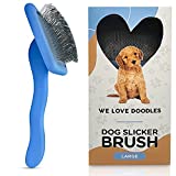 We Love Doodles - Slicker Brush for Dogs - Ideal for Medium or Long Haired Dogs - Best Slicker Brush for Doodles - Long Pin Slicker Brush (Large)