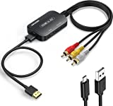 ABLEWE HDMI to RCA Converter, HDMI to RCA Adapter, HDMI to AV 3RCA CVBs Composite Video Audio Converter Adapter for TV Stick/Roku/Apple TV/PC/Laptop/Xbox/HDTV ( with HDMI Cable & USB Cable)