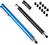 Bargains Depot (2 Pcs)[0.18-inch Fine Tip ] Stylus Touch Screen Pens 5.5" L Perfect for Drawing Handwriting Gaming Compatiable with Apple iPad iPhone Samsung Tablets and all Other Touch Screens Come with 10 Extra Rubber Tips