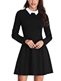 FENSACE Wednesday Addams Dress Girls Marionette Costume Womens Casual Halloween Black Gothic Witchy Dress Funeral(Black,Large)